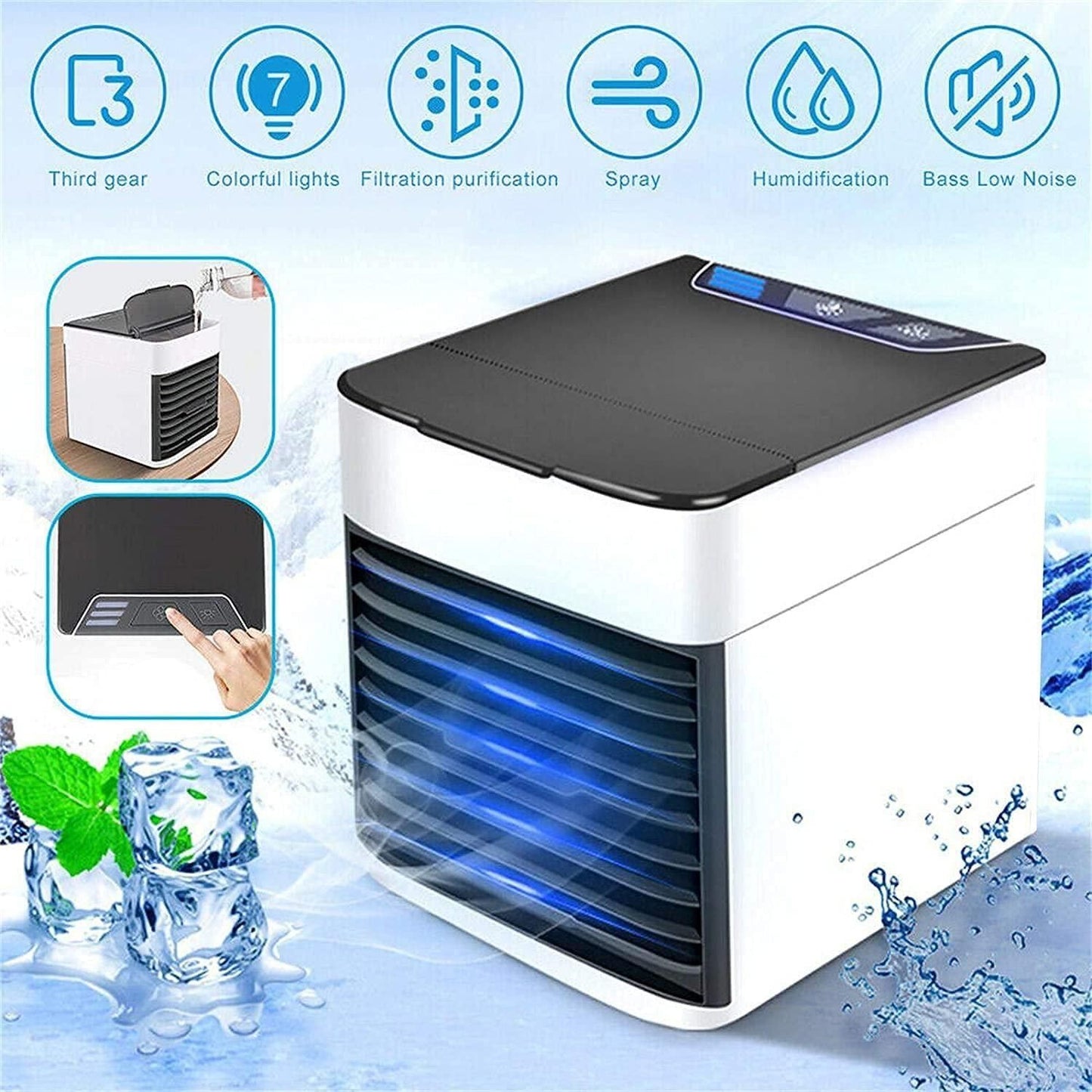 🌬️ Mini Air Cooler Fan | Portable Personal AC ❄️💧