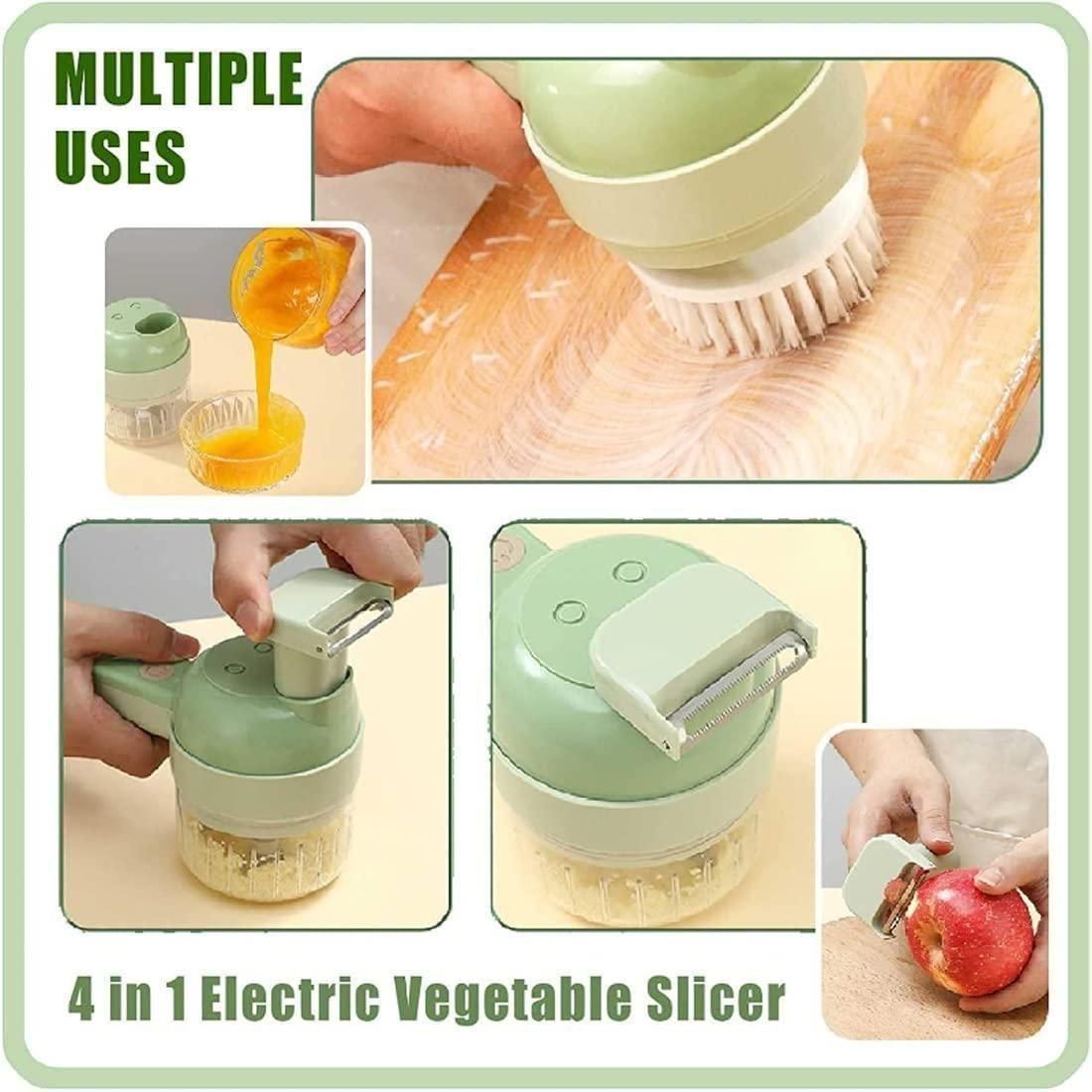 4-in-1 Electric Vegetable Cutter ⚡🥗