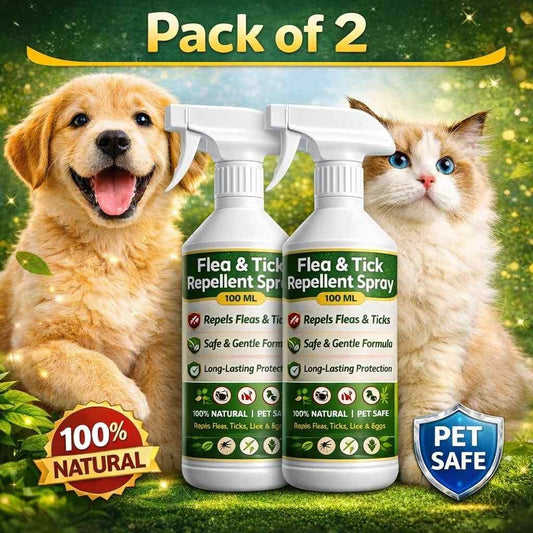 🛡️ Flea & Tick Repellent Spray (Pack of 2) | Safe Pet Protection 🐶🐱✨