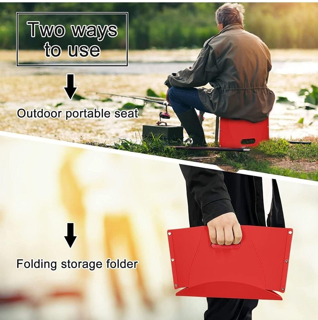 Sturdy & Lite Weight Portable Folding Plastic Stool (Assorted Colors)