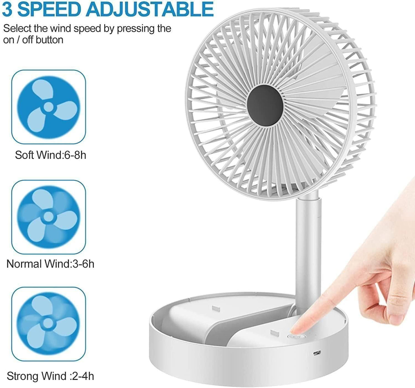 TurboCool Rechargeable High-Speed Desk Fan ❄️⚡