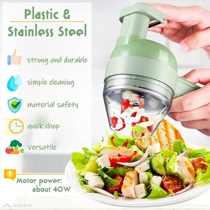 4-in-1 Electric Vegetable Cutter ⚡🥗