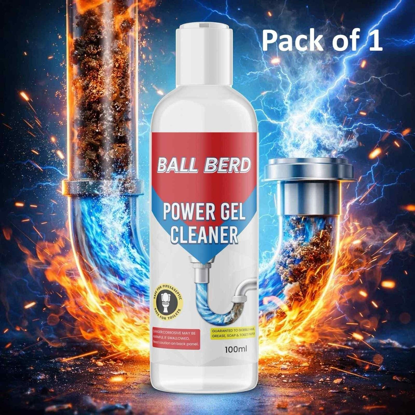 Ball Berd Power Gel Drain Cleaner 100 ml (Pack of 1)