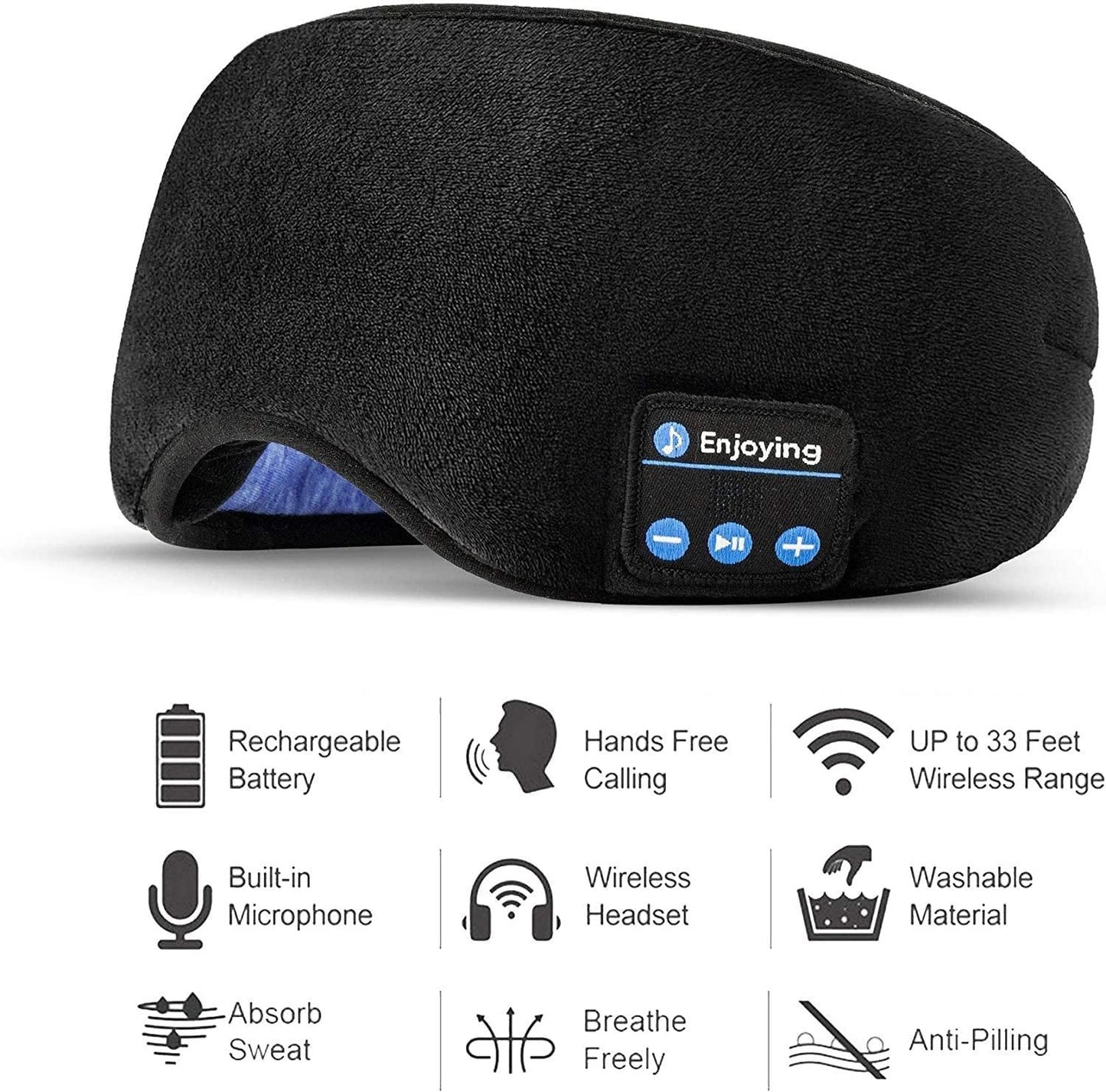 SleepTunes Wireless Bluetooth Music Eye Mask 😴🎧