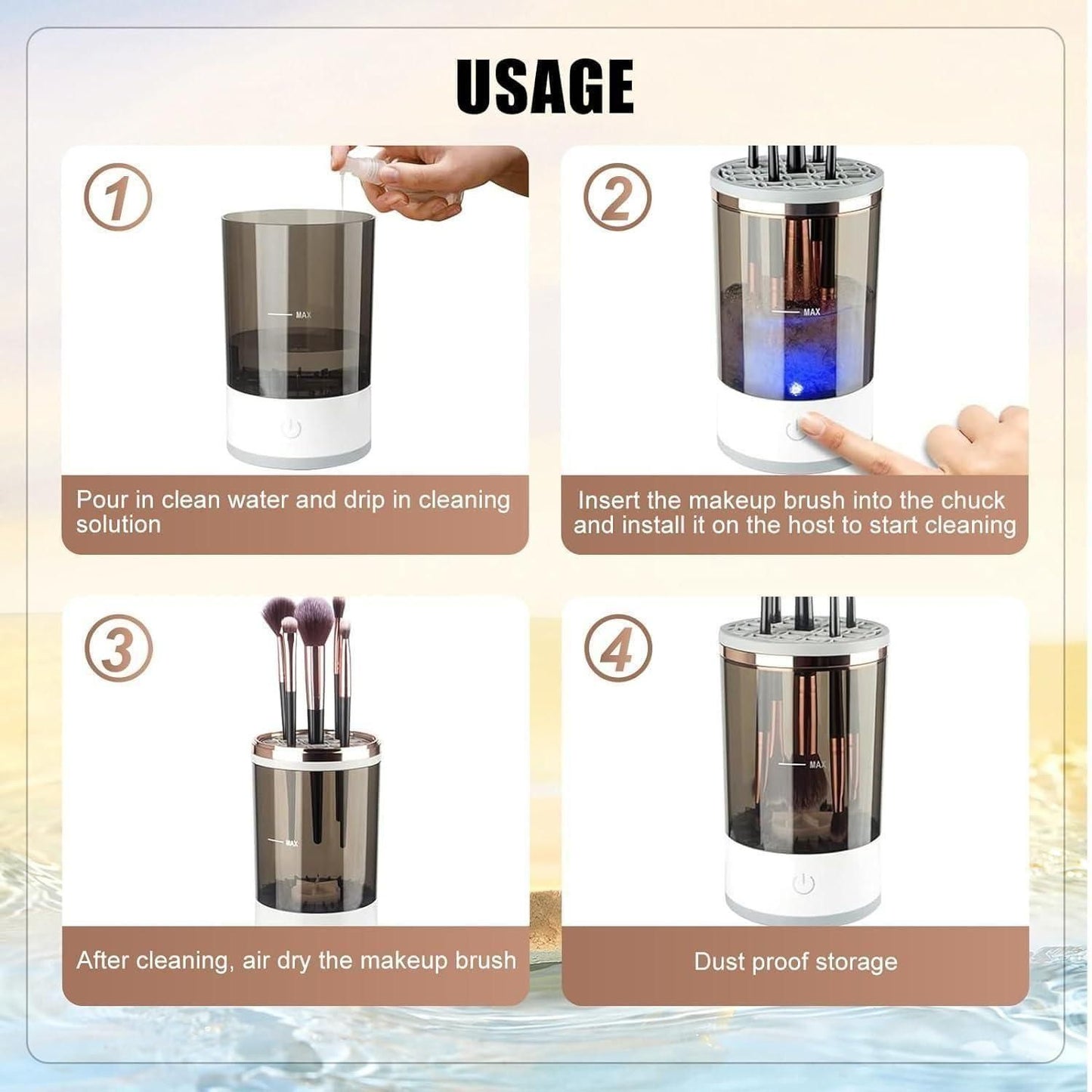 GlowClean Electric Makeup Brush Cleaner ✨🧼