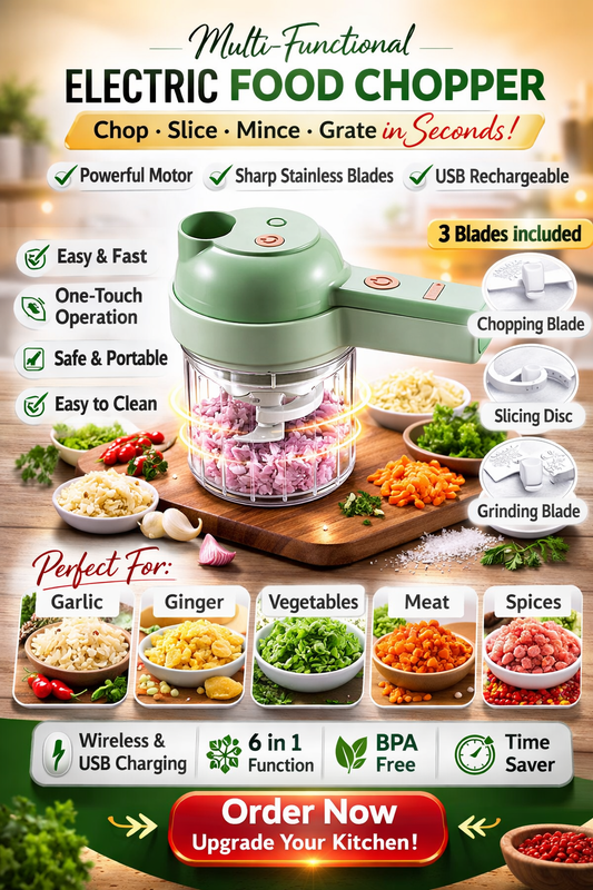4-in-1 Electric Vegetable Cutter ⚡🥗