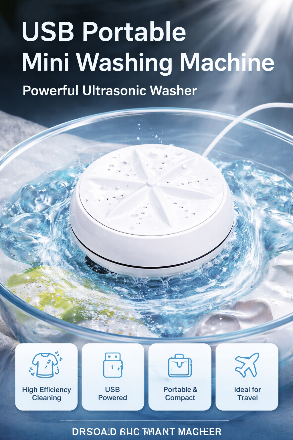🌀 2-in-1 Mini Portable Ultrasonic Washing Machine