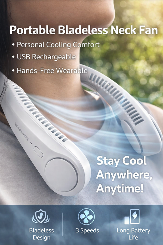 🌬️ Portable Bladeless Rechargeable Neck Fan