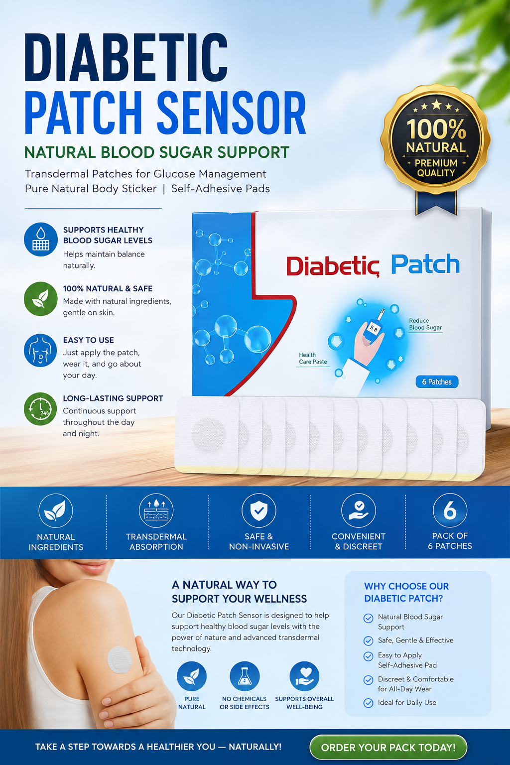 🩸 Smart Glucose Support Patch – Pack of 6