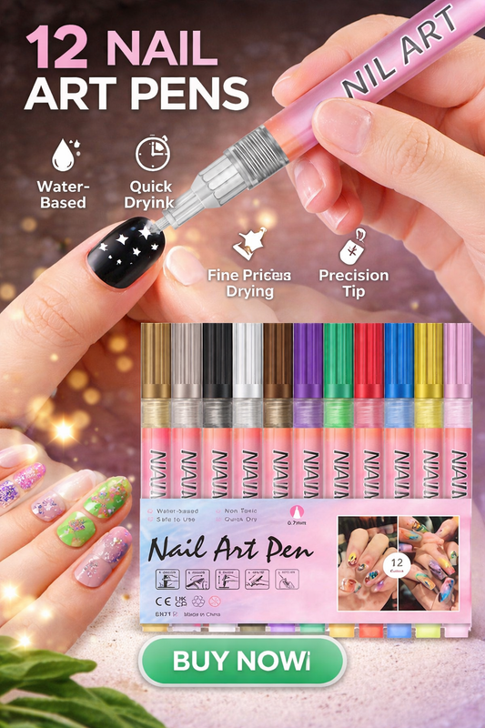 ✨ 12-Color Nail Art Pen Set | Salon-Style Designs at Home 💅🎨