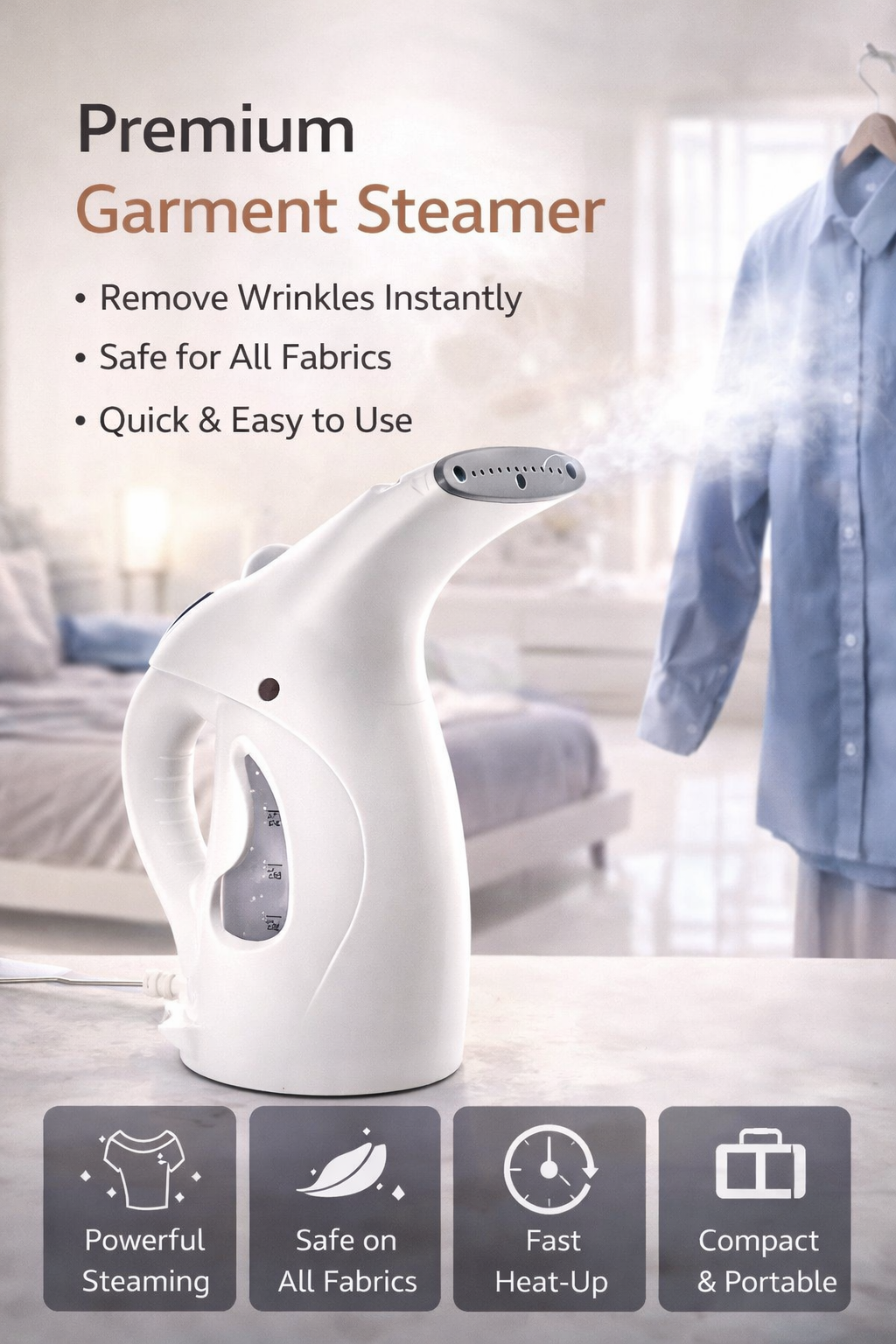 SteamPro Portable Garment & Facial Steamer Iron Brush ♨️👕