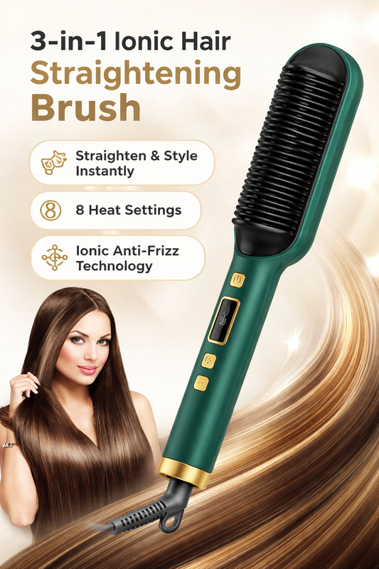3-in-1 Ionic Hair Straightening Brush 💇‍♀️