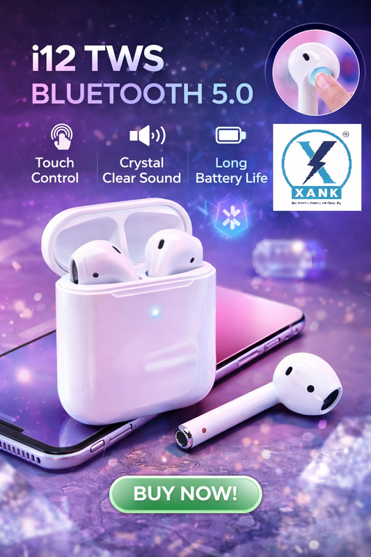 ✨ XANK i12 TWS Earbuds | Wireless Sound & Smart Case 🔋🎶
