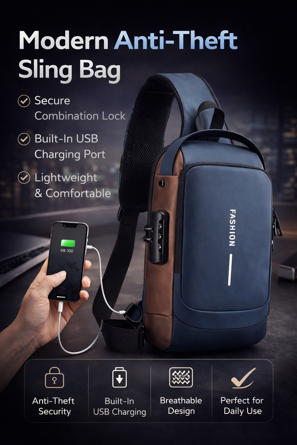 EliteCarry Men’s Leather Sling Bag 🎒