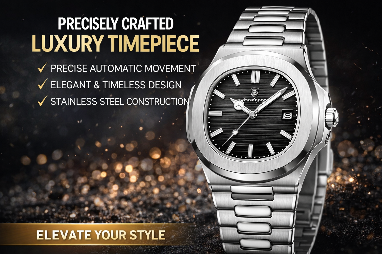 EliteTime Luxury Stainless Steel Watch ⌚✨