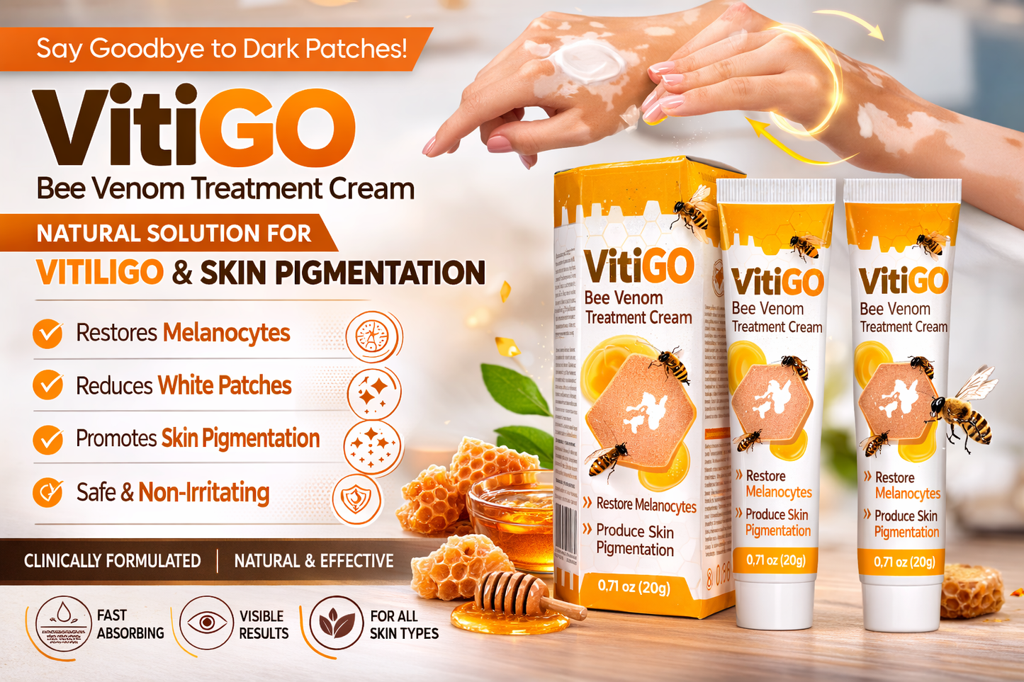 BeeVital Bee Venom VitiGo Care Cream (Pack of 2) 🐝✨