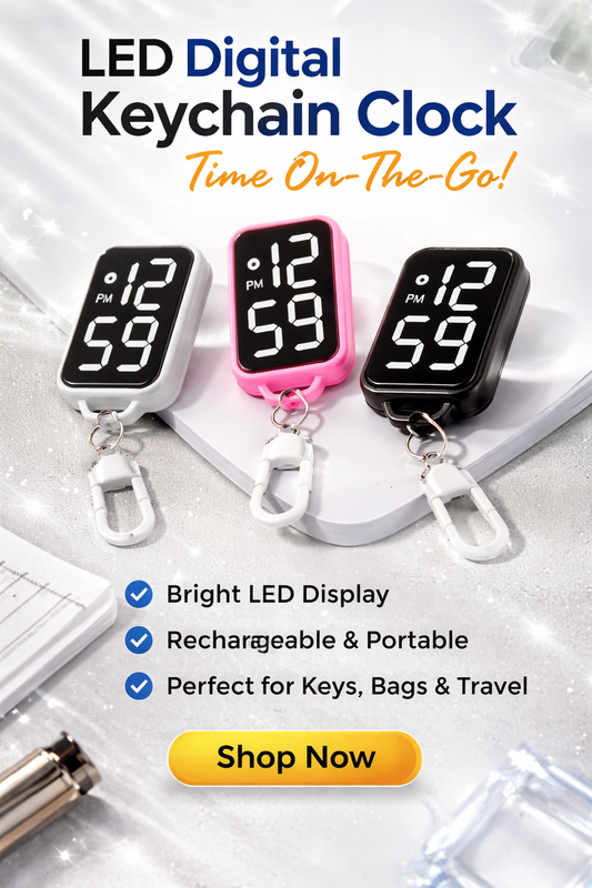 LED Digital Clock Keychain ⏱️✨