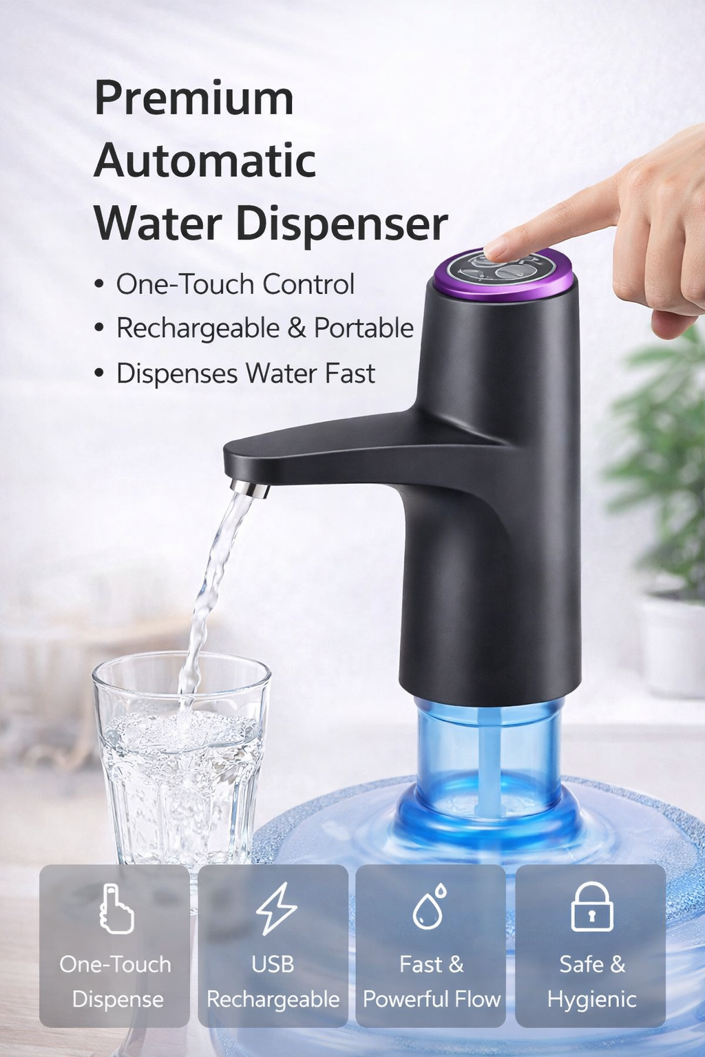 Smart USB Barrel Water Pump – Portable Mineral Water Dispenser 💧